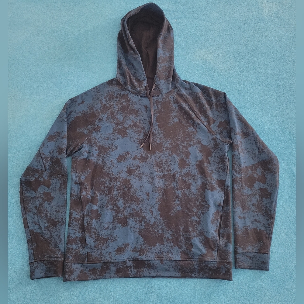 Lululemon City Sweat Pullover Hoodie Mens L Blue Camo Athleisure LM3CKLS Perform